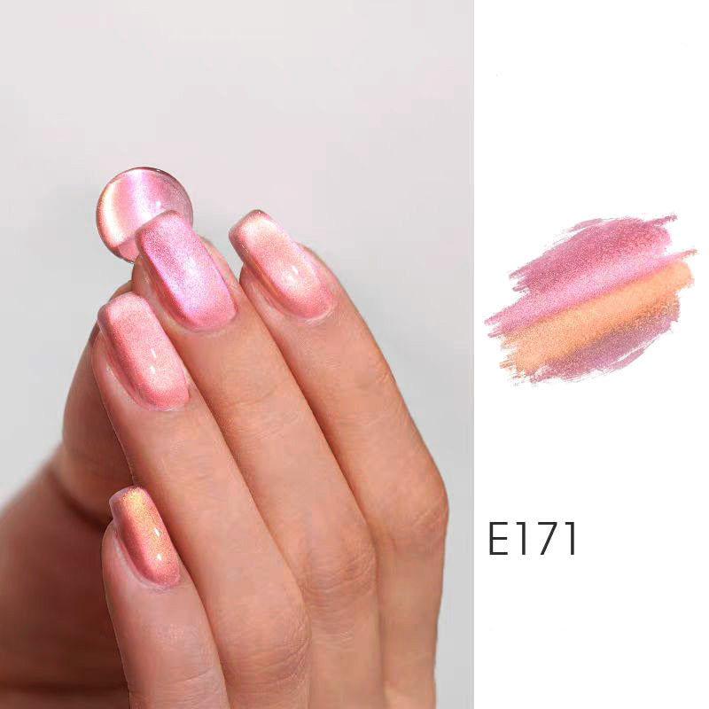 High-Density Two-Tone Fine Sparkle Cat Eye Nail Gel