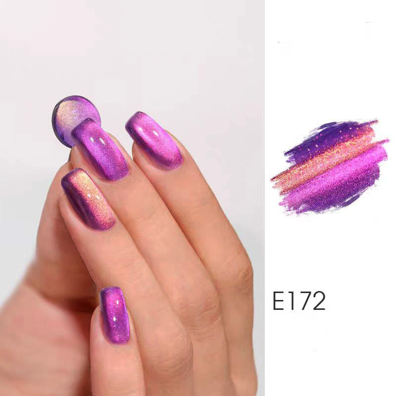 High-Density Two-Tone Fine Sparkle Cat Eye Nail Gel
