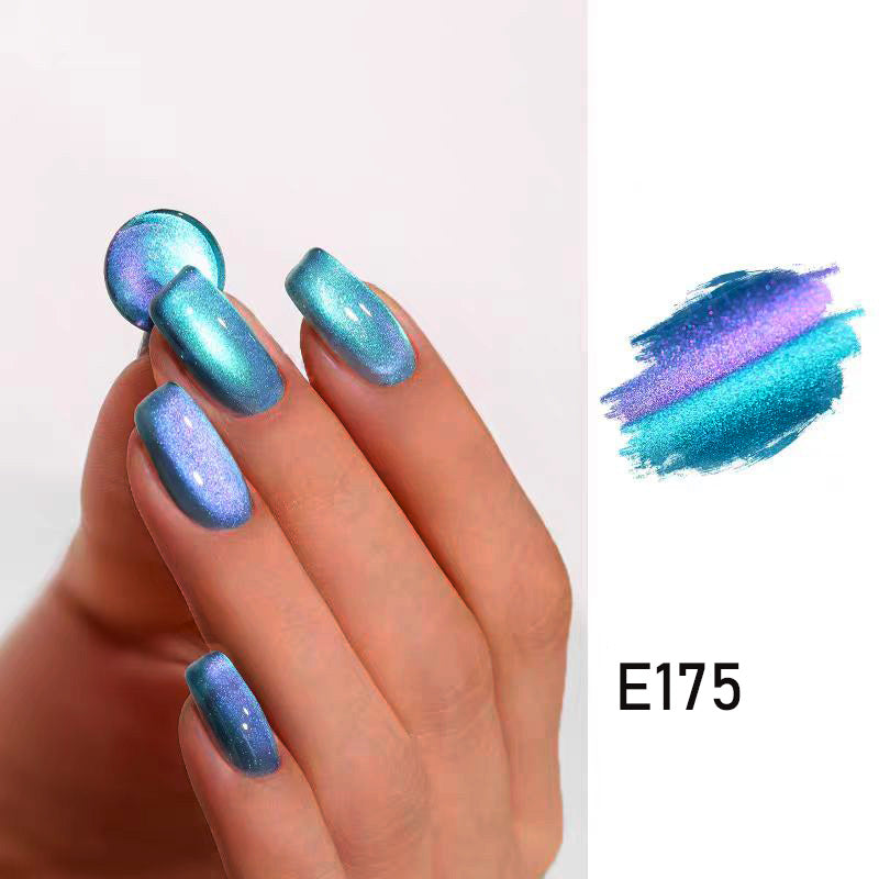 High-Density Two-Tone Fine Sparkle Cat Eye Nail Gel
