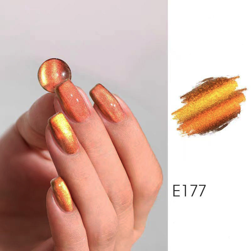 High-Density Two-Tone Fine Sparkle Cat Eye Nail Gel