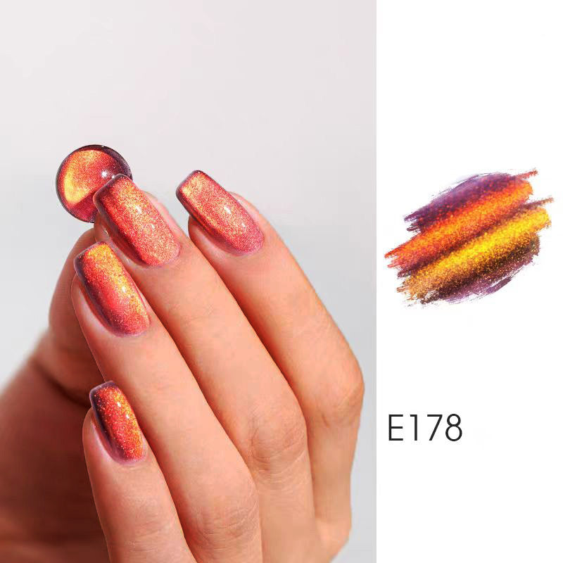 High-Density Two-Tone Fine Sparkle Cat Eye Nail Gel