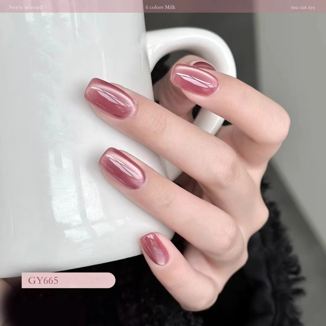 Romantic French Cat Eye Nail Gel