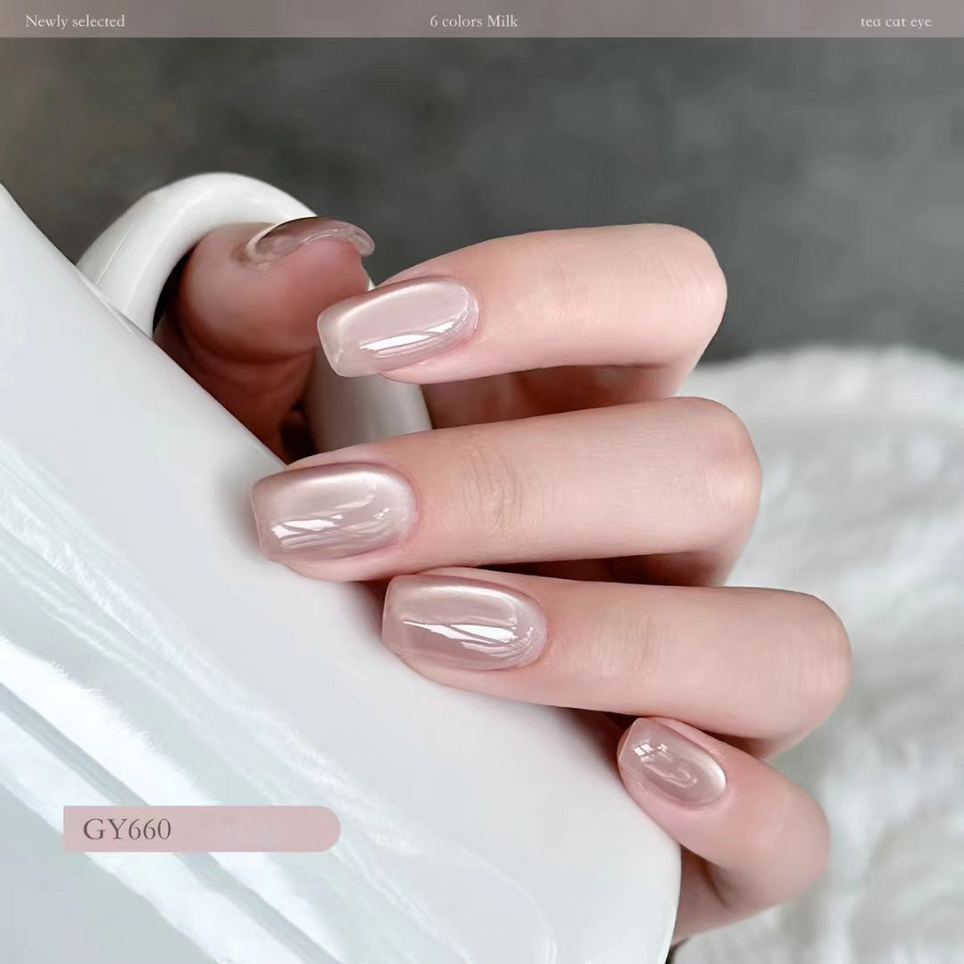 Romantic French Cat Eye Nail Gel