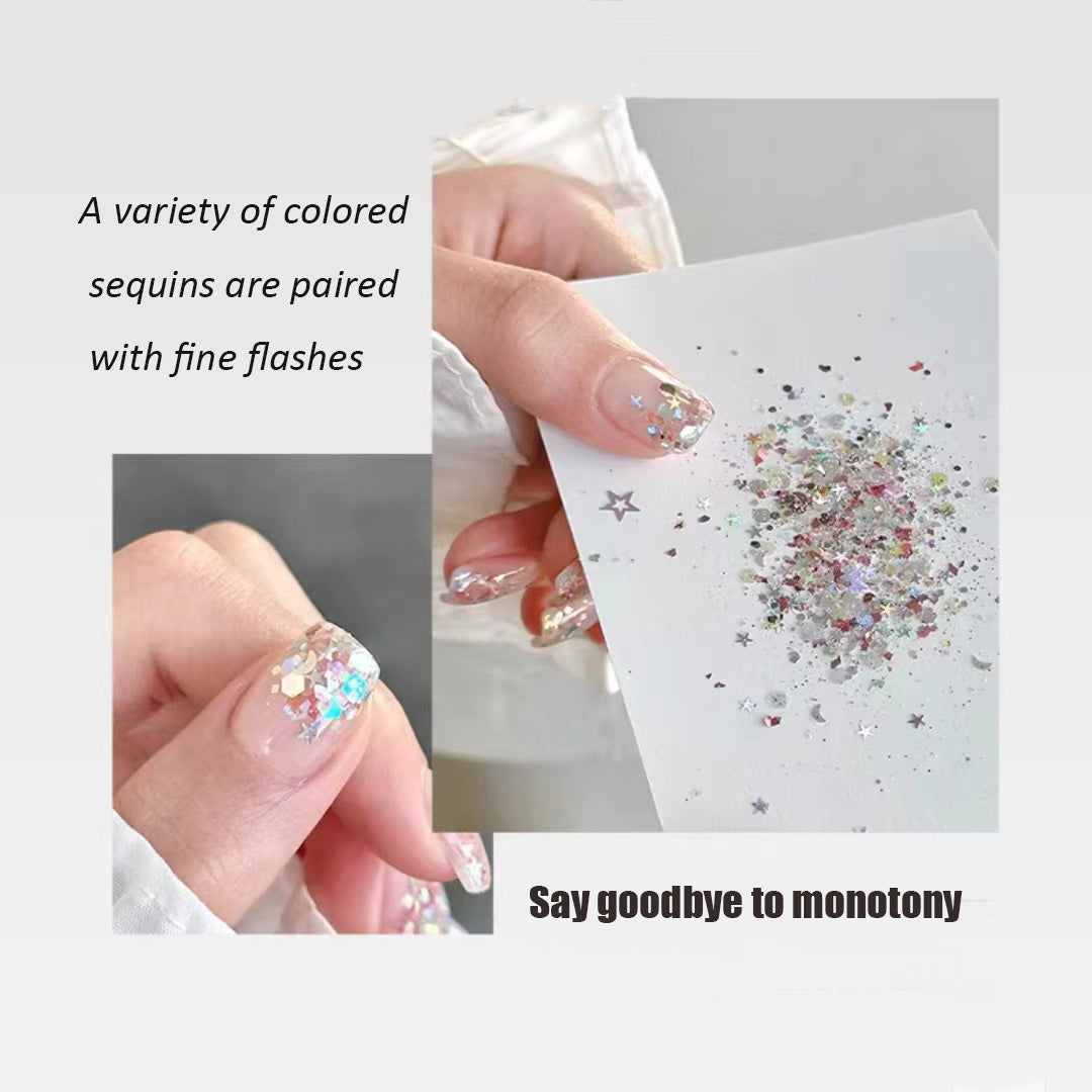 Multi-color nail polish sequins