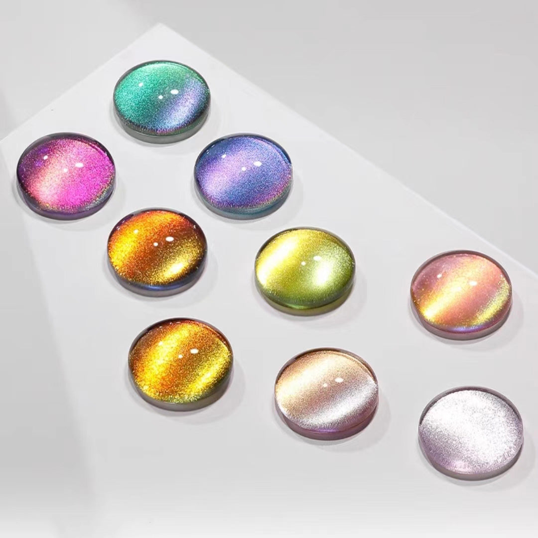 High-Density Two-Tone Fine Sparkle Cat Eye Nail Gel