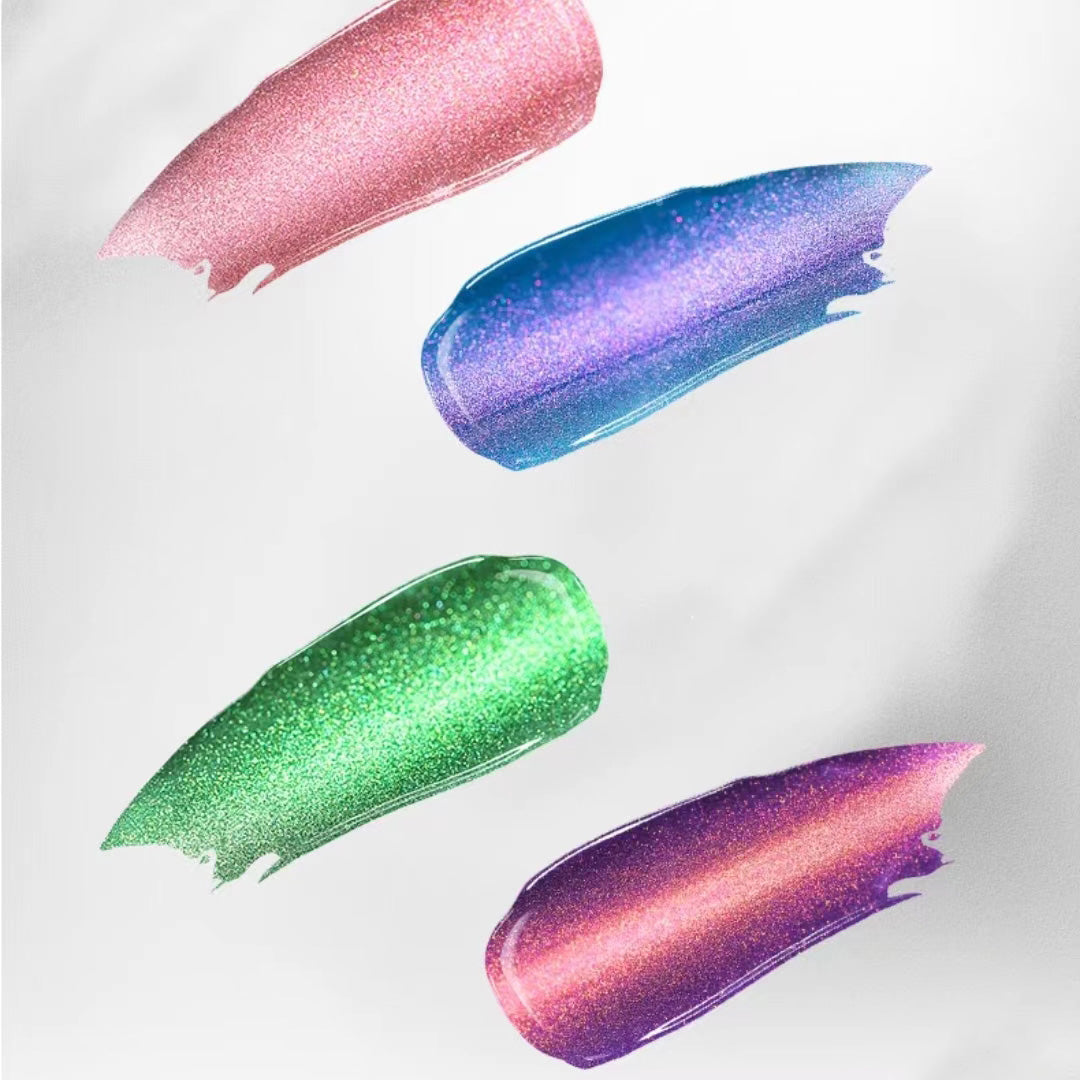 High-Density Two-Tone Fine Sparkle Cat Eye Nail Gel