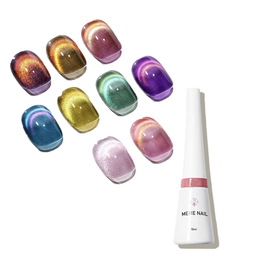 High-Density Two-Tone Fine Sparkle Cat Eye Nail Gel