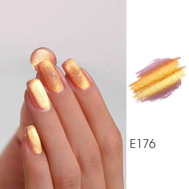 High-Density Two-Tone Fine Sparkle Cat Eye Nail Gel