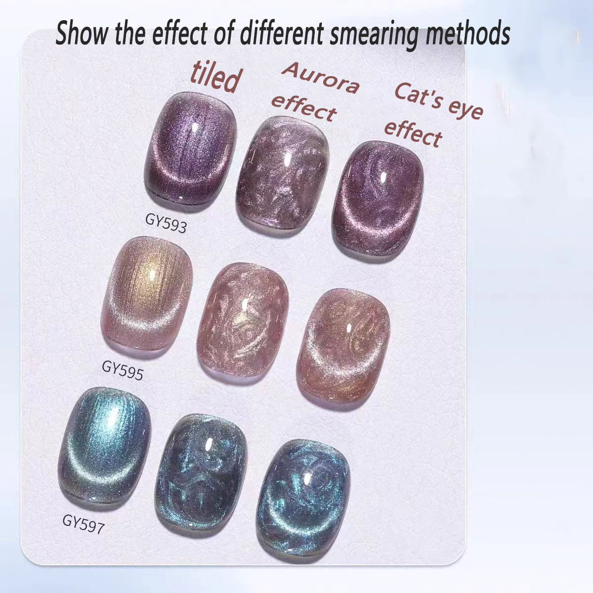 Aurora thread cat eye manicure