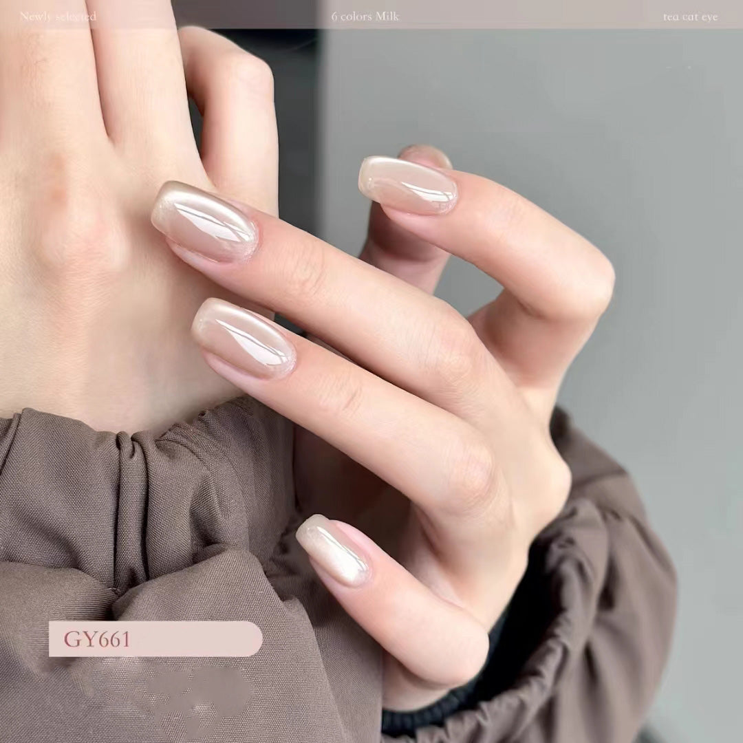 Romantic French Cat Eye Nail Gel